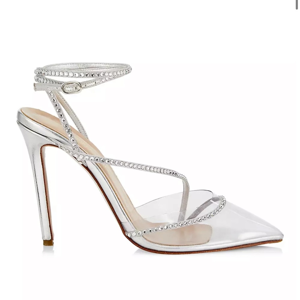 Elegant Silver Strappy Heels